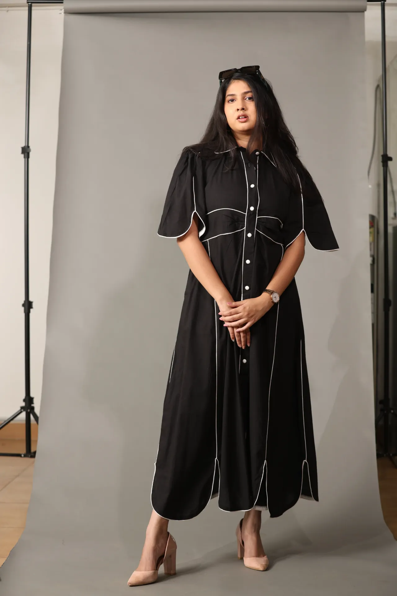 Midnight Outline Shirt Dress