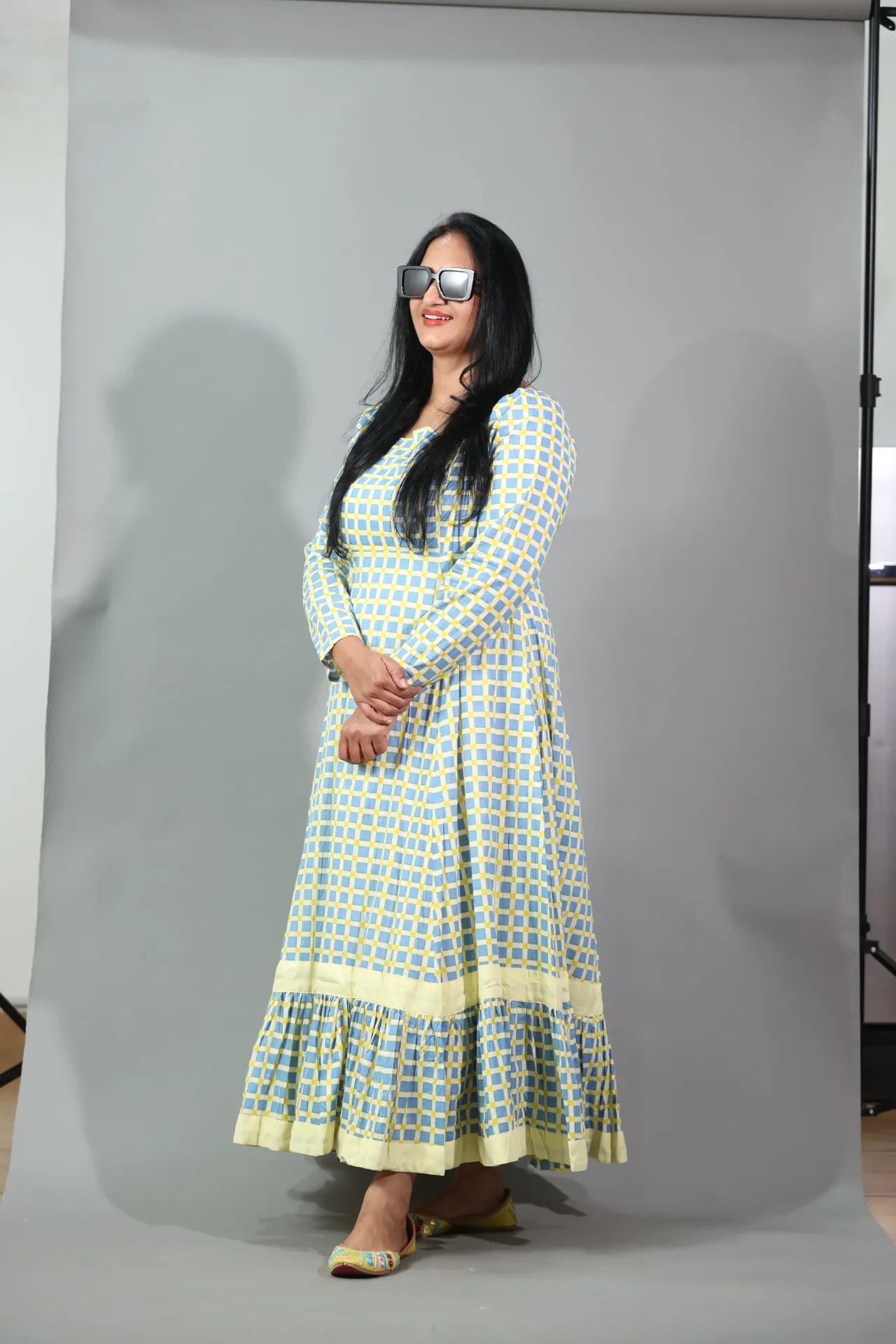 Lemon Sky Check Maxi