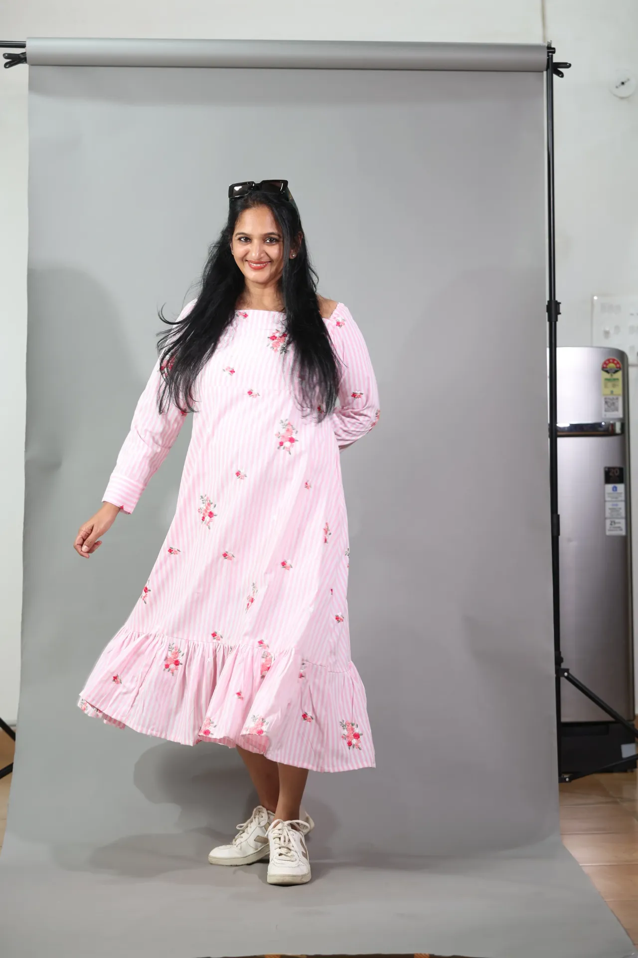 Blush Bloom Stripe Maxi